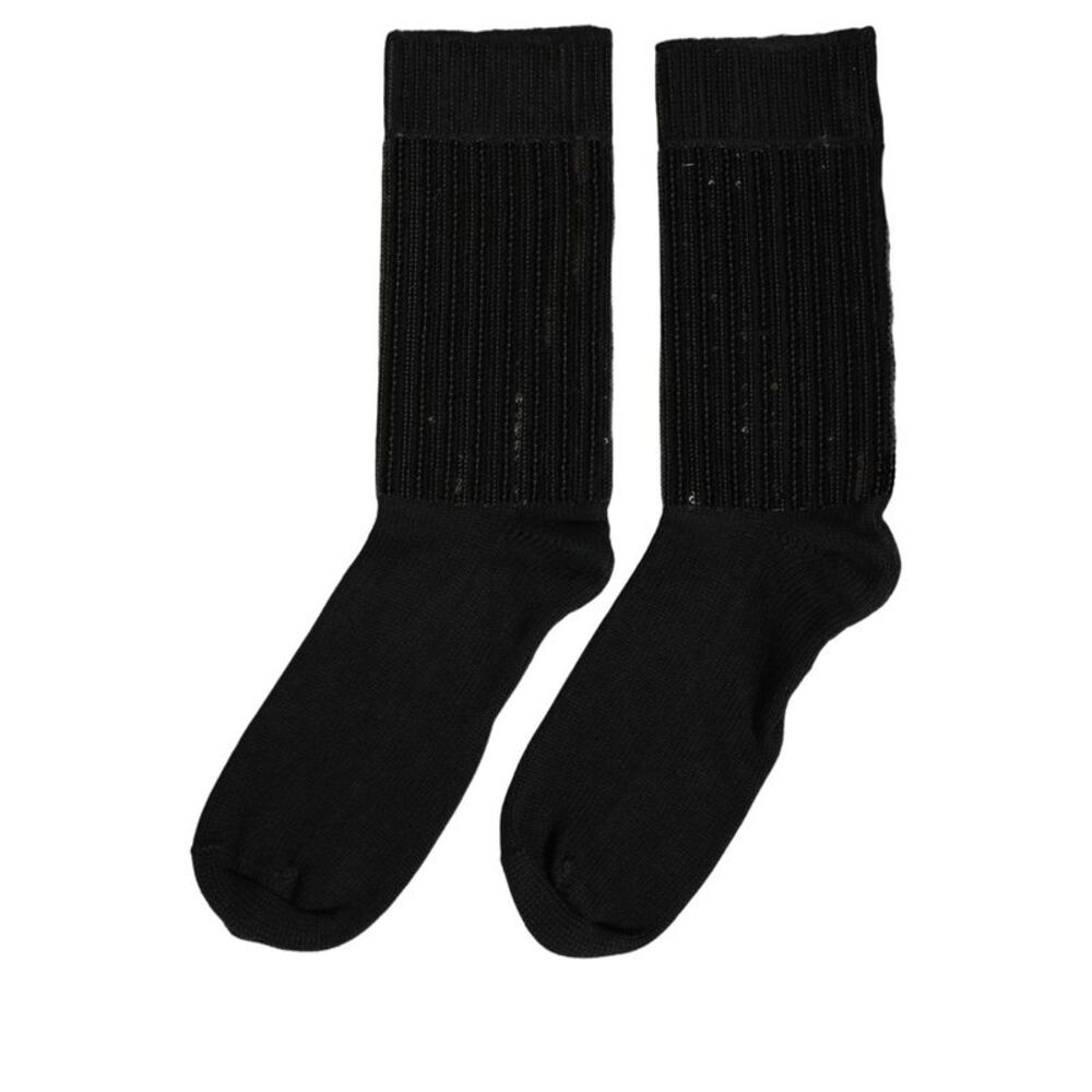 Dolce & Gabbana Black Sequin Cotton Knit Mid Calf Accessory Men's Socks